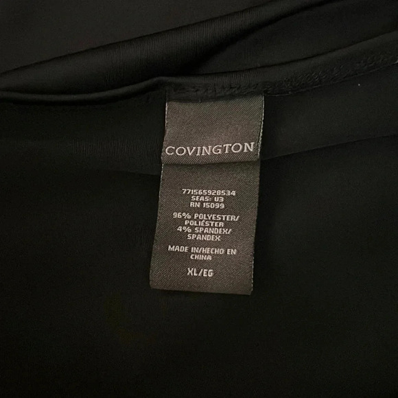 Covington Satin Spotted Cowl Neck Blouse XL Sleeveless Black and White Tank Top - Picture 5 of 5